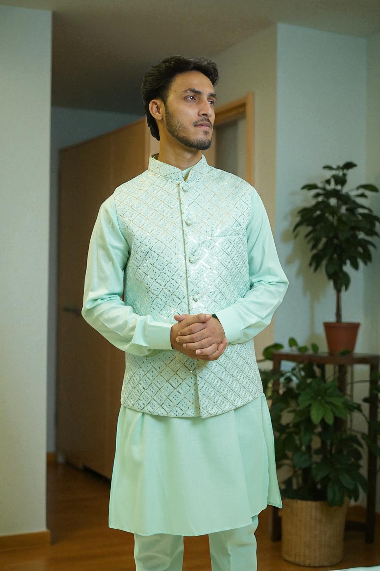 Kotton Silk Kurta Jacket Set for Men