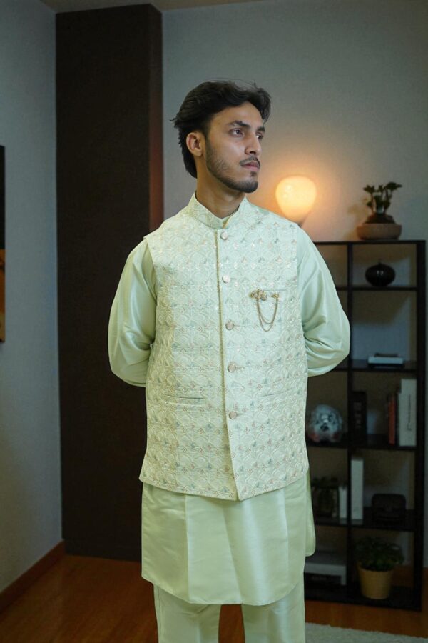 Sequin Kurta Jacket Set for Men - Image 4