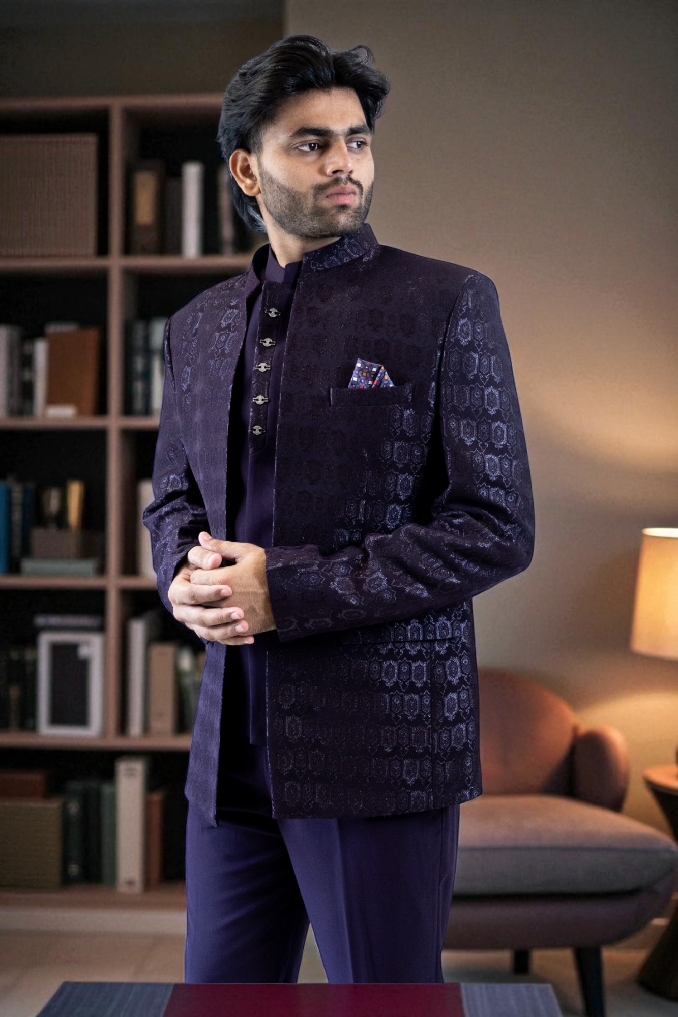 Purple Jodhpuri Suit for men