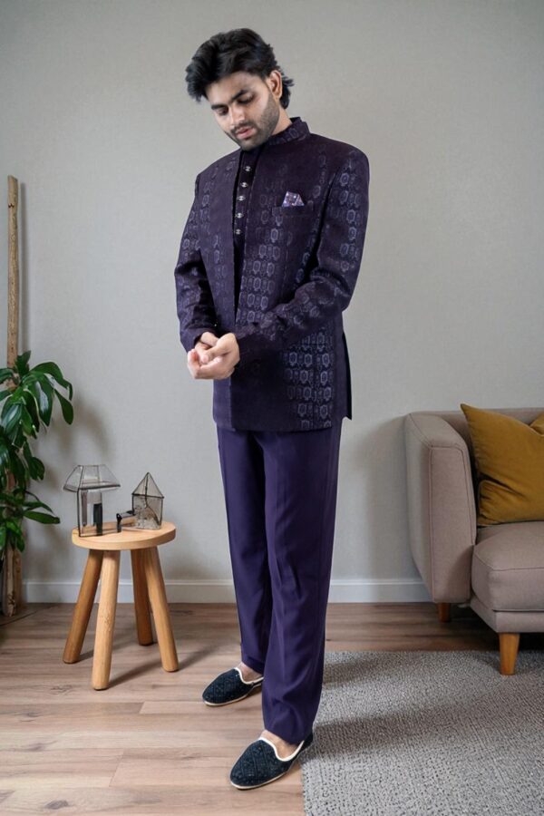 Purple Jodhpuri Suit for men - Image 3
