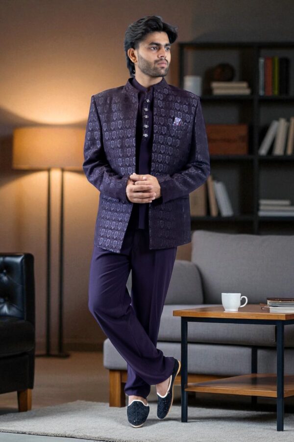 Purple Jodhpuri Suit for men - Image 5