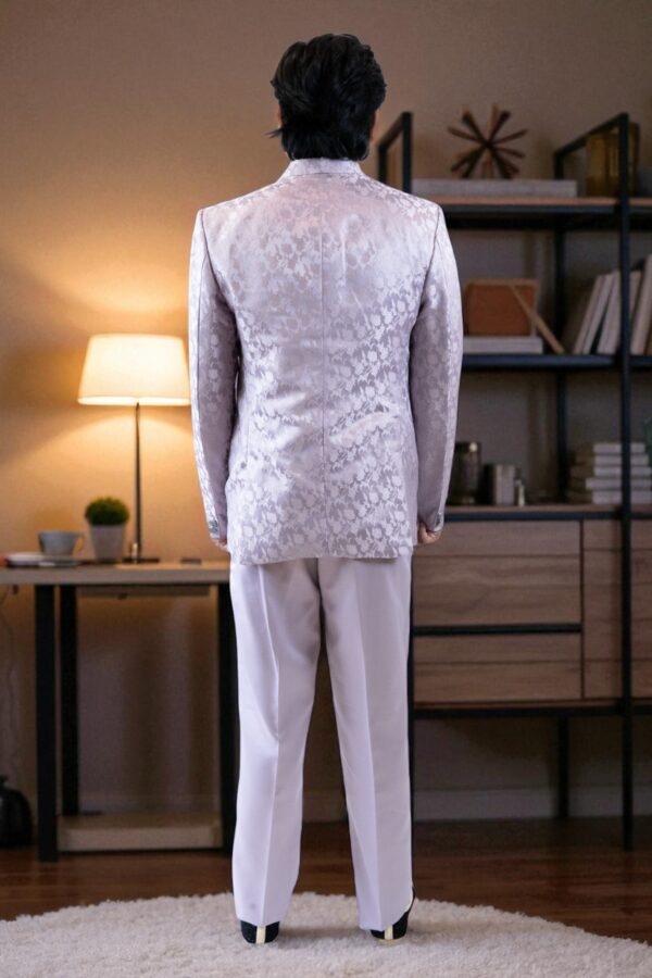 Lavender Self-Printed Jodhpuri Suit - Image 4