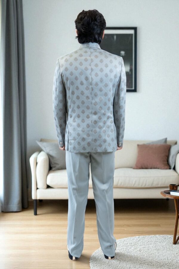 Grey Jodhpuri Bandhgala Suit for Weddings - Image 4