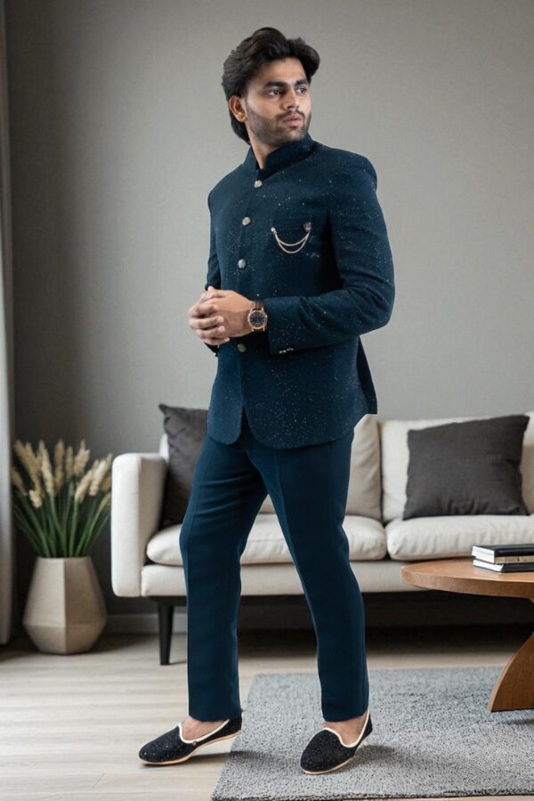 Bottle Green Jodhpuri Bandhgala Suit for Men - Image 2