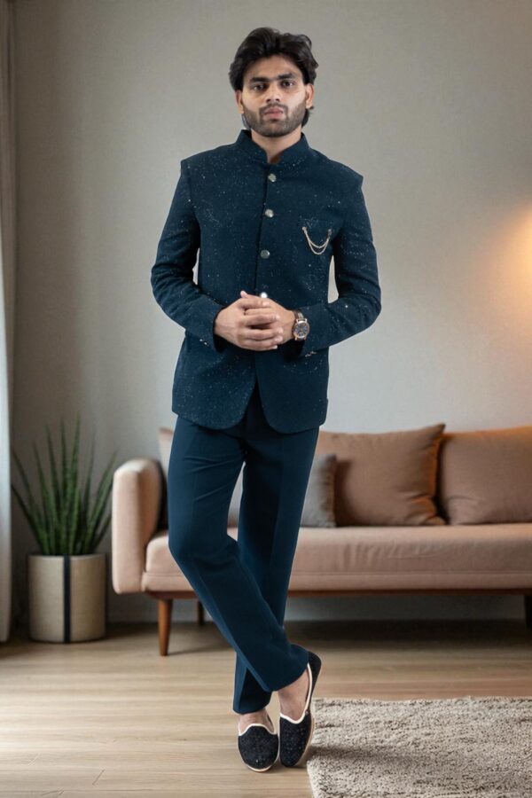 Bottle Green Jodhpuri Bandhgala Suit for Men - Image 4
