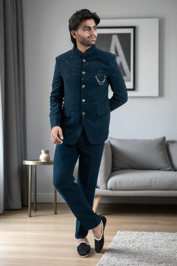 Bottle Green Jodhpuri Bandhgala Suit for Men - Image 5