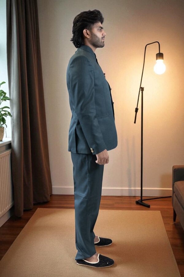 B Green Jodhpuri Suit - Image 4