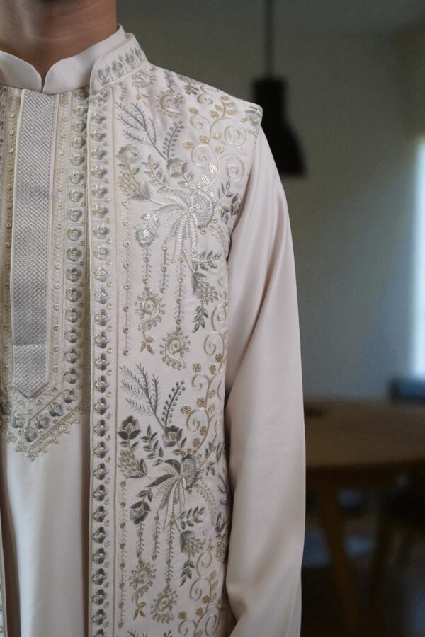 Embroidered Indo Western for men made from suiting fabric - Image 2