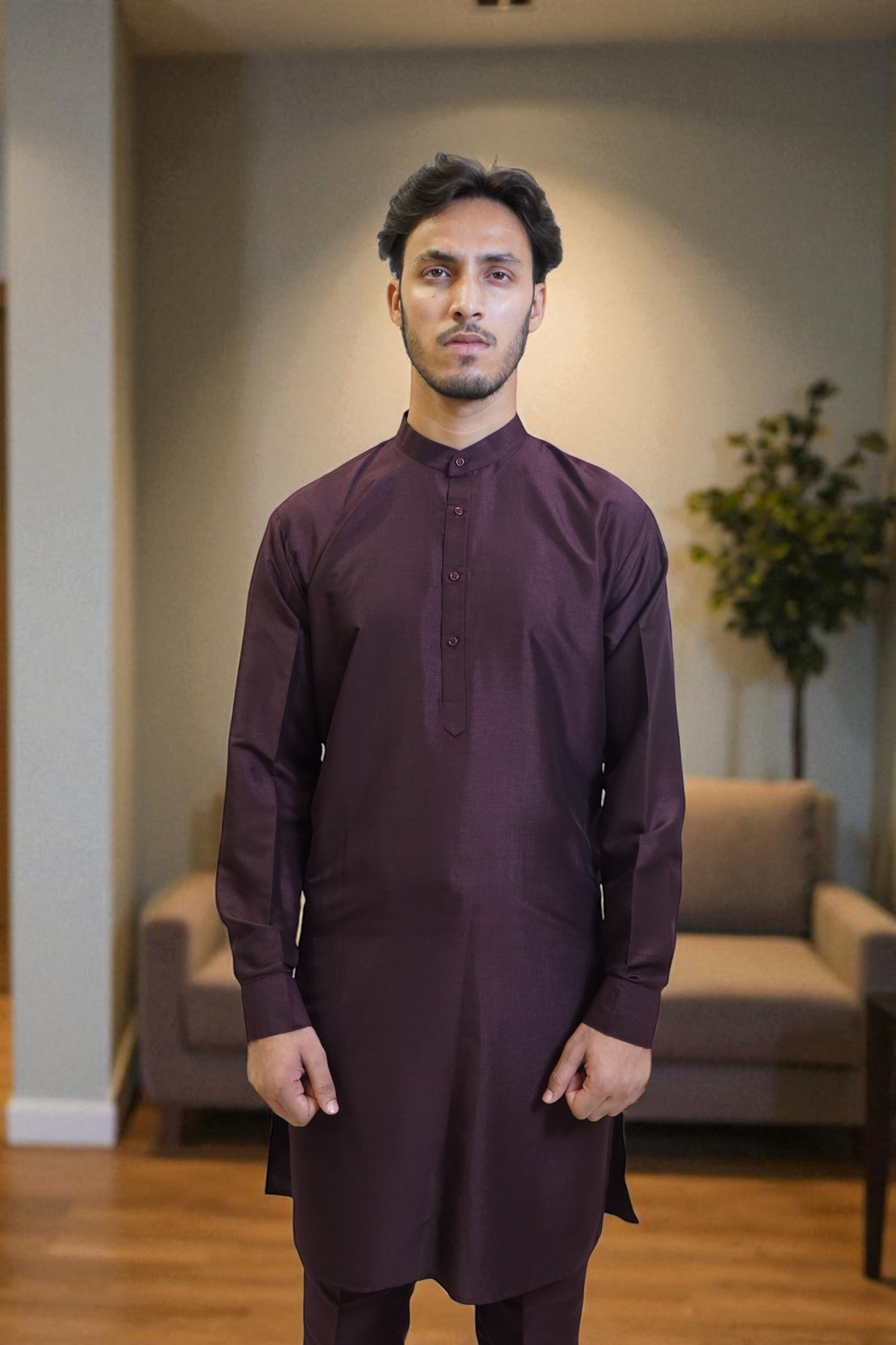 cotton silk sequin kurta jacket set for men - Image 3