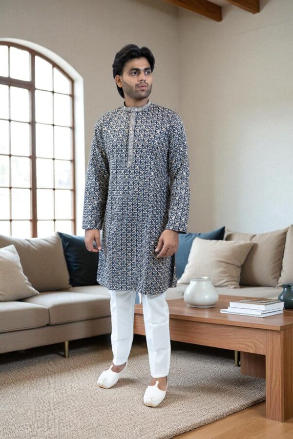 Designer Sequence Kurta Pajama for Weddings & Festivals - Image 3
