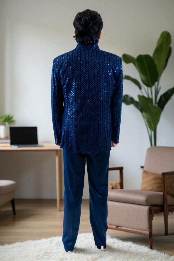 Designer Blue Jodhpuri Suit for Men - Image 4