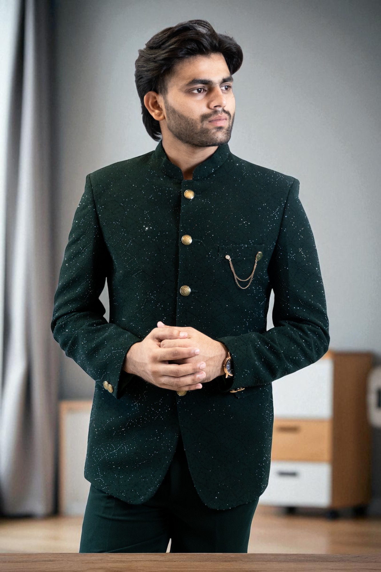 Dark Green Suiting Fabric – Stylish & Comfortable