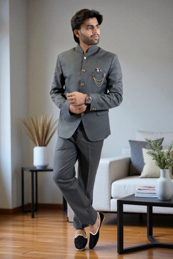 Grey Jodhpuri Suit - Image 2