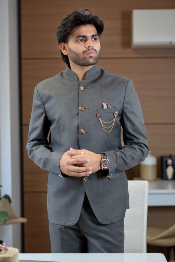 Grey Jodhpuri Suit