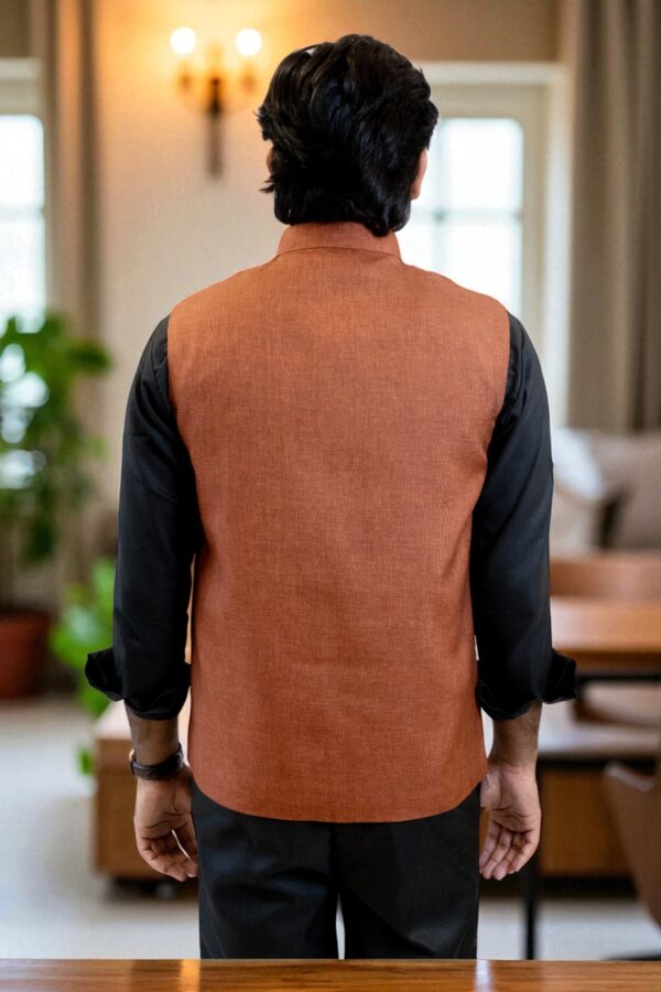Brown Nehru Jacket for men - Image 3