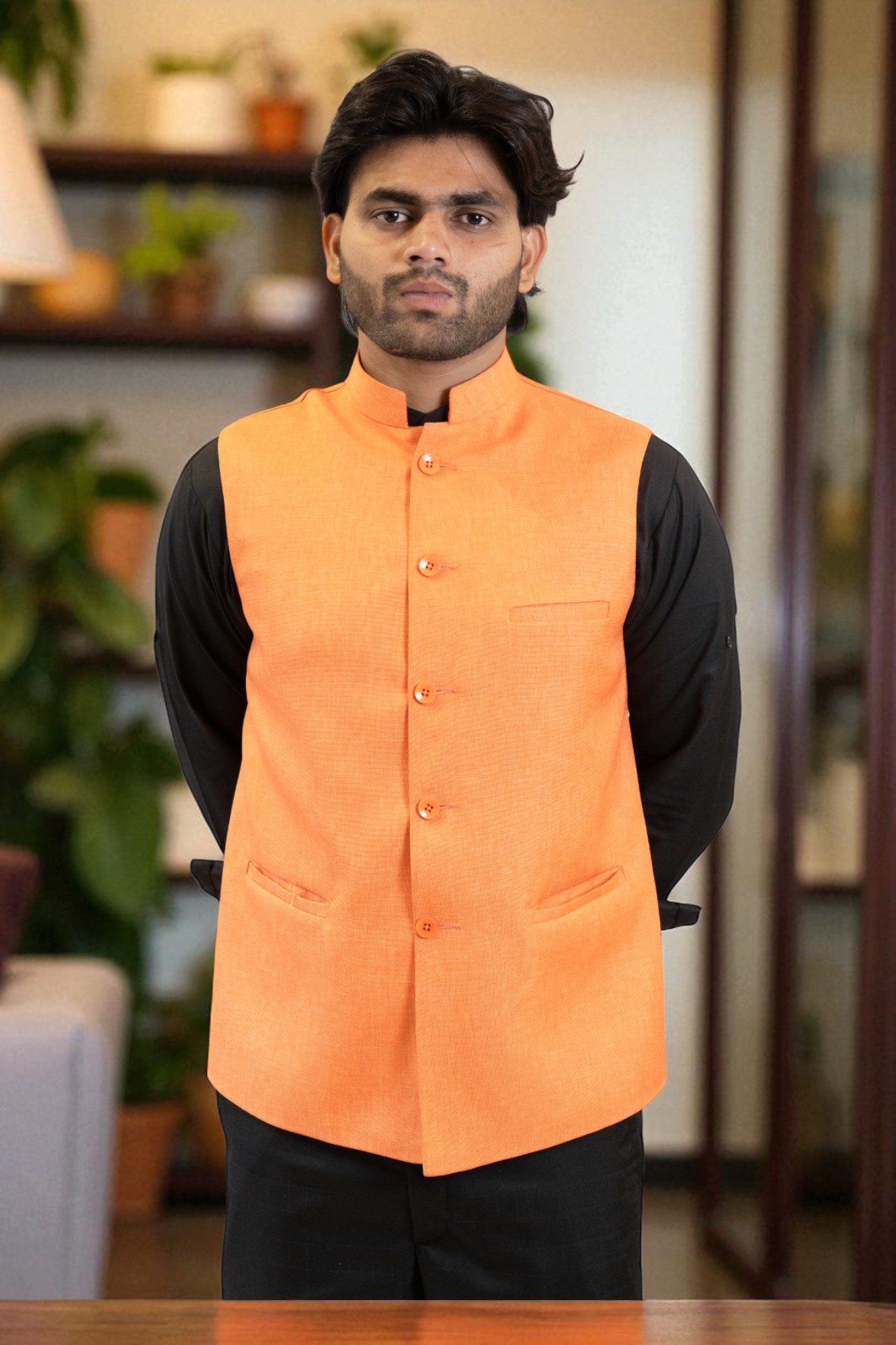 Linen-Cotton Nehru Jacket