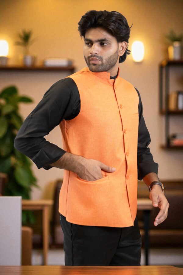 Linen-Cotton Nehru Jacket - Image 2