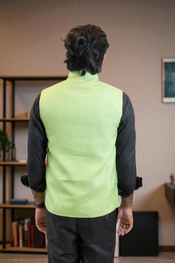 Light Green Nehru Jacket - Image 4