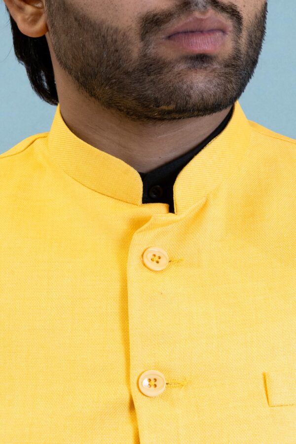 Yellow Nehru Jacket - Image 5