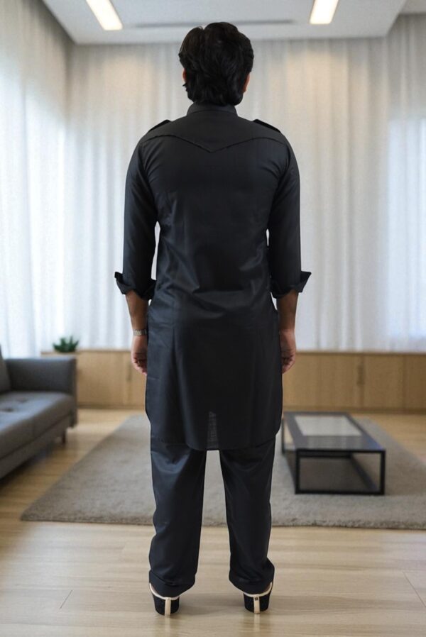 Black Pathani Suit for Men, - Image 2