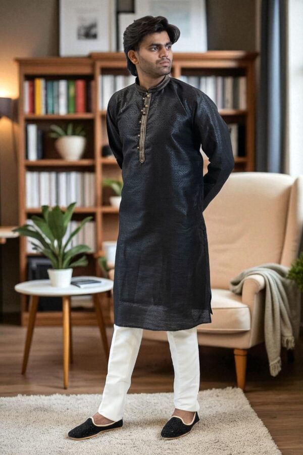 black kurta pajama - Image 2