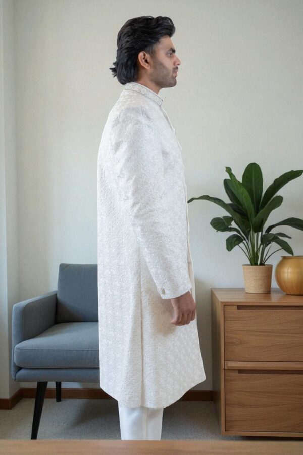 off-white sherwani for men - Image 5
