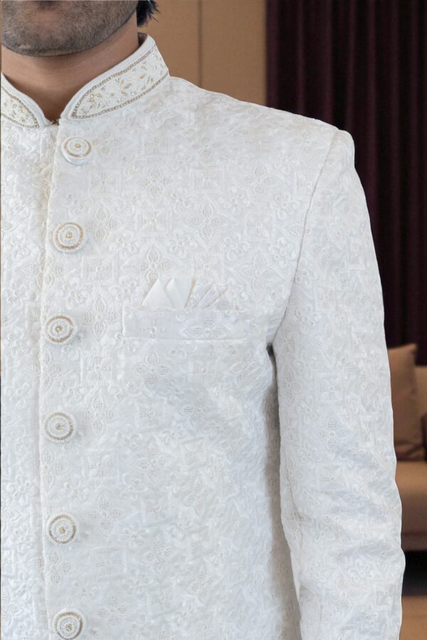 off-white sherwani for men - Image 4
