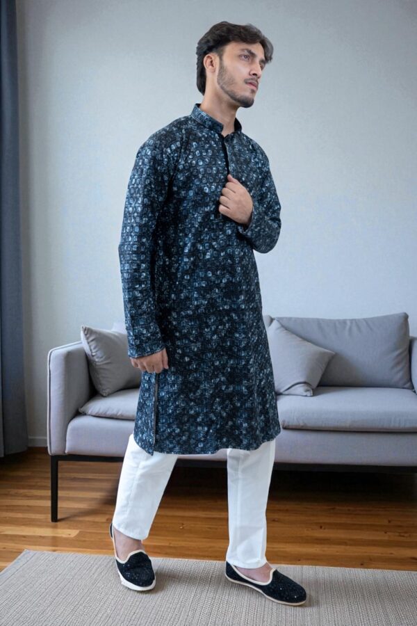 Designer Kurta Pajama with Multi-Color Thread Embroidery – Festival & Occasion Wear - Image 2