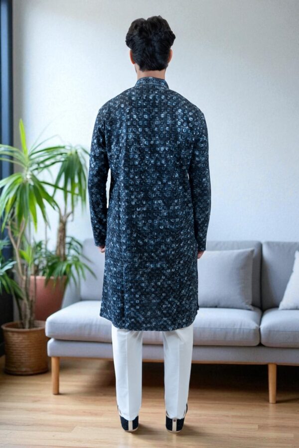 Designer Kurta Pajama with Multi-Color Thread Embroidery – Festival & Occasion Wear - Image 6