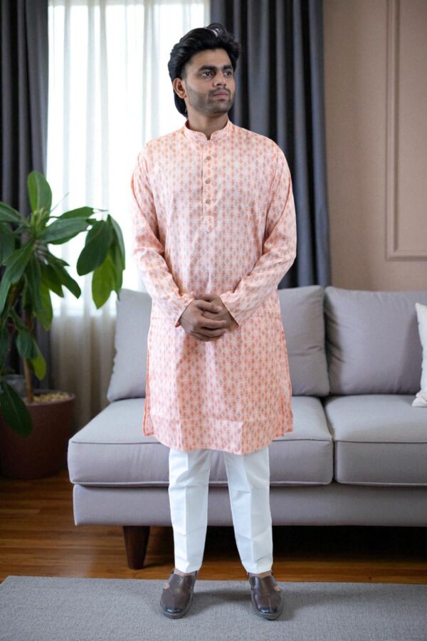 Printed Kurta Pajama – Cotton Fabric - Image 2
