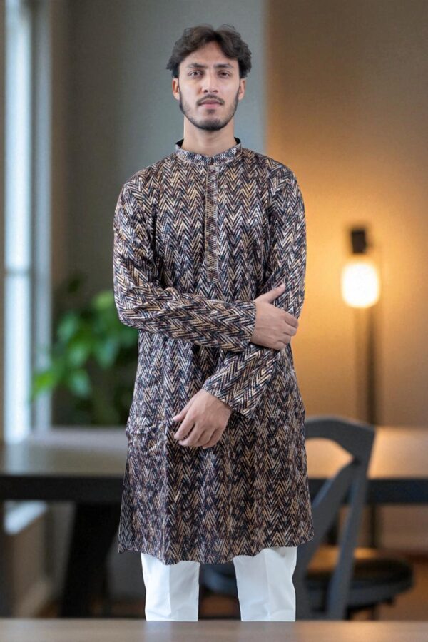 Multi-Color Printed Cotton Kurta Fabric – Elegant & Affordable