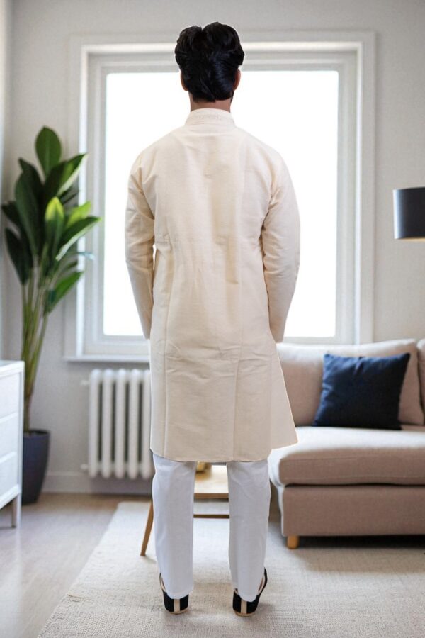 Cotton Kurta Pajama with Full Embroidery Design - Image 5
