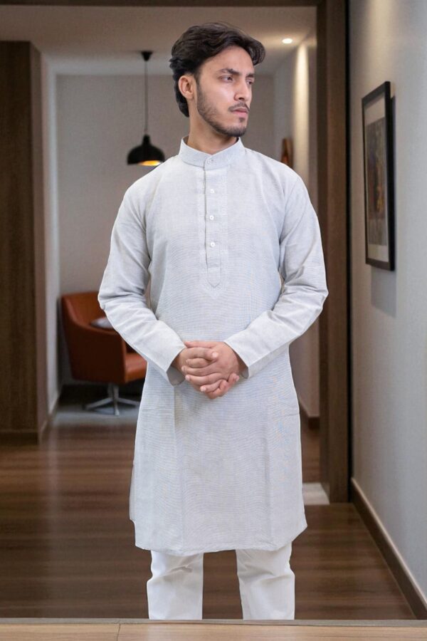 Cotton Kurta Pajama with Full Embroidery Gala Design
