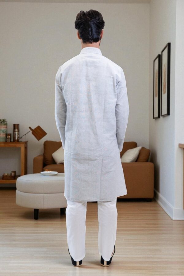 Cotton Kurta Pajama with Full Embroidery Gala Design - Image 5