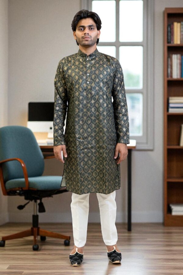 Multi-Color Printed Kurta Pajama - Image 2