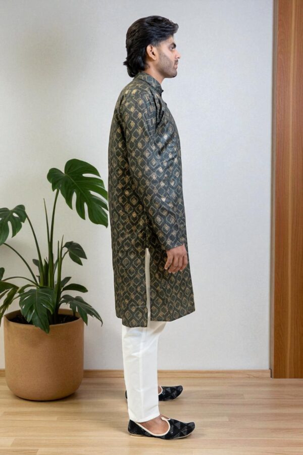 Multi-Color Printed Kurta Pajama - Image 3
