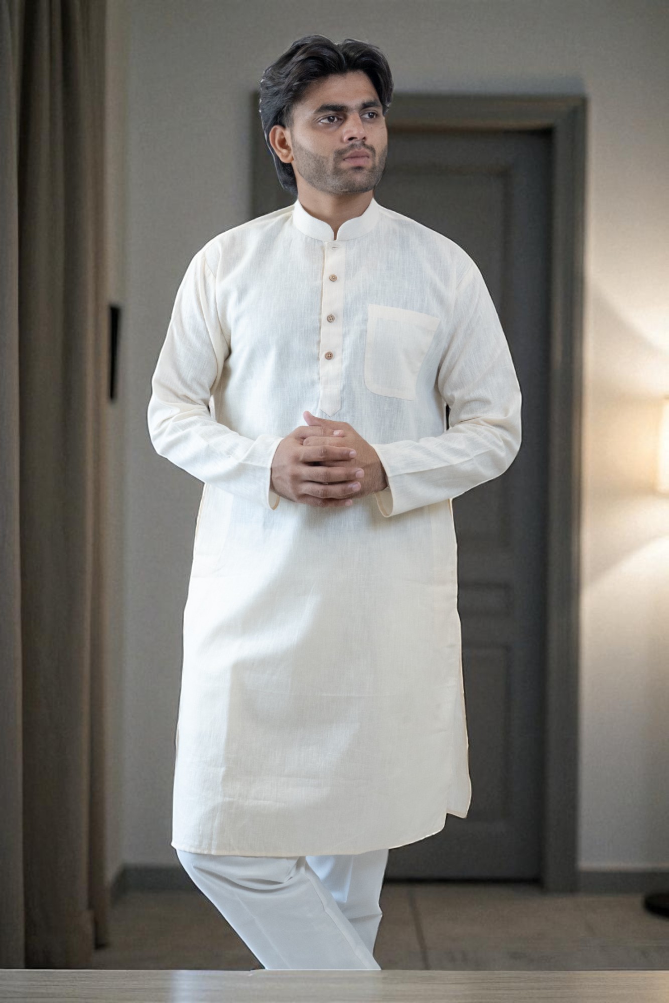 Off White Khadi Kurta Pajama – Premium Comfort and Style