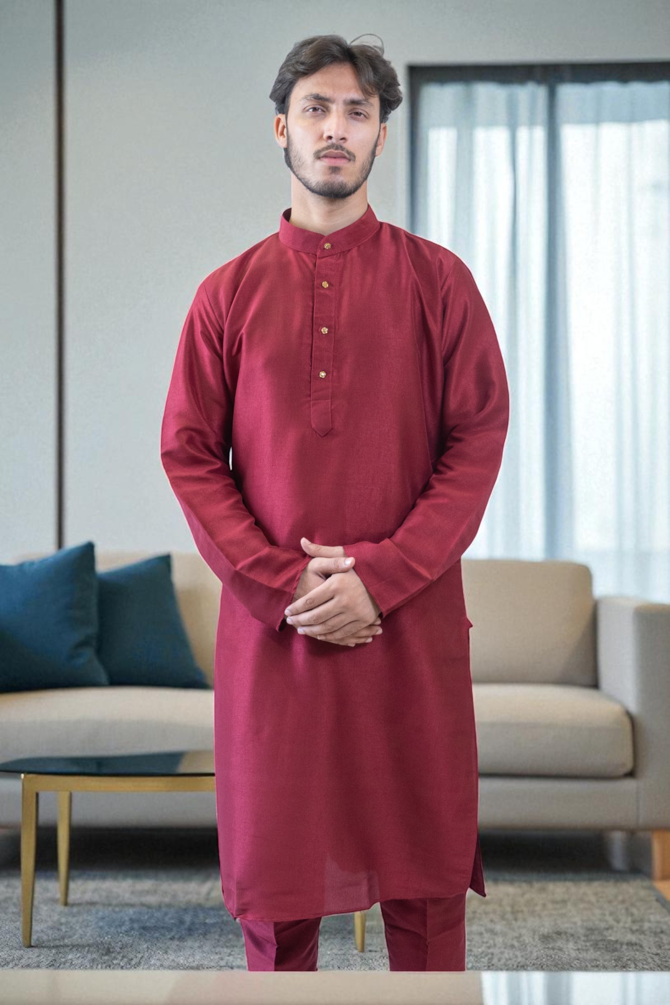 Premium Plain Silk Kurta Pajama for Men