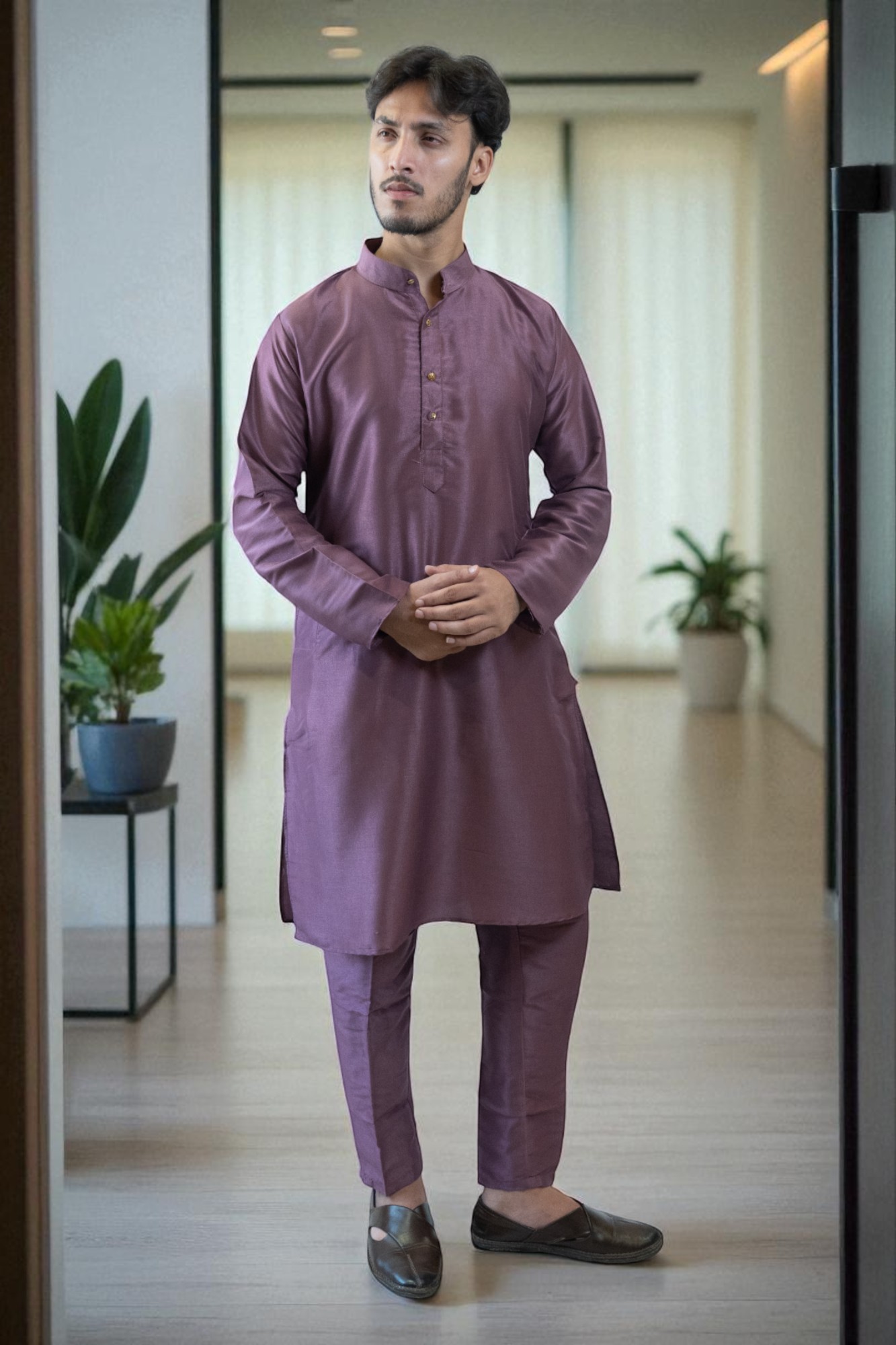 Plain Silk Kurta Pajama