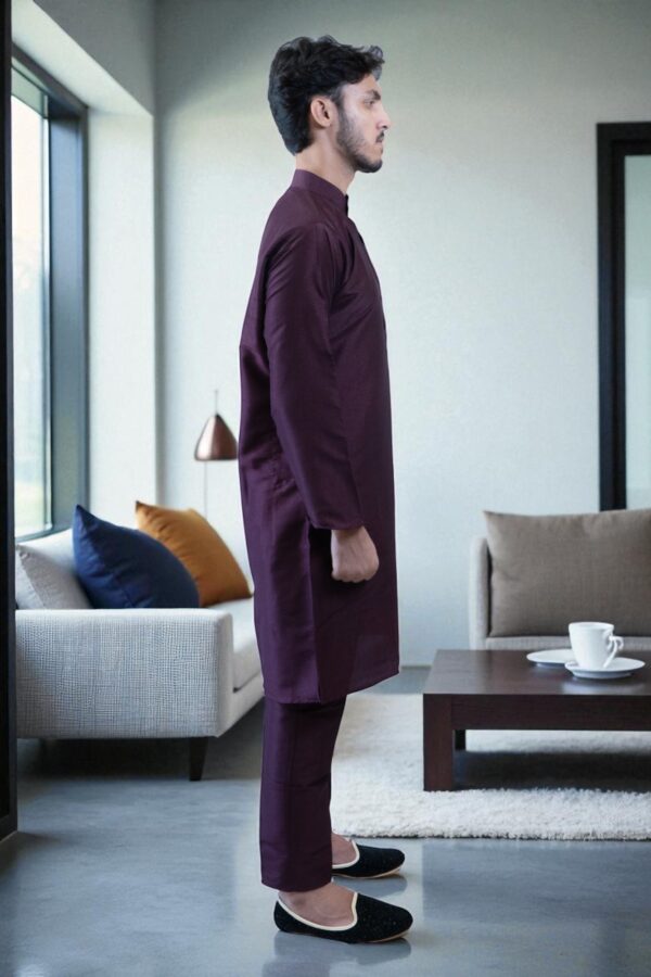 Festival Wear Plain Silk Kurta Pajama - Image 4