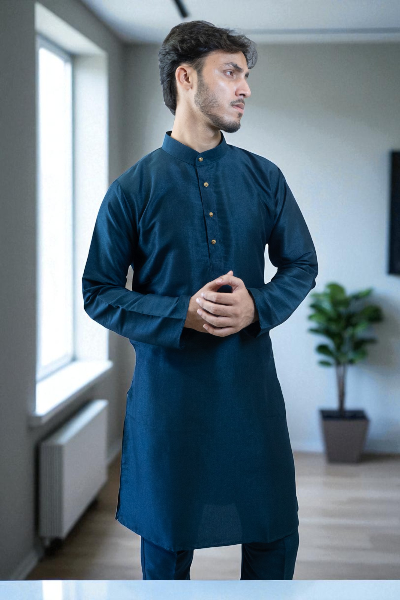 Lightweight Blue Silk Kurta Pajama – Comfortable & Stylish Ethnic Wear