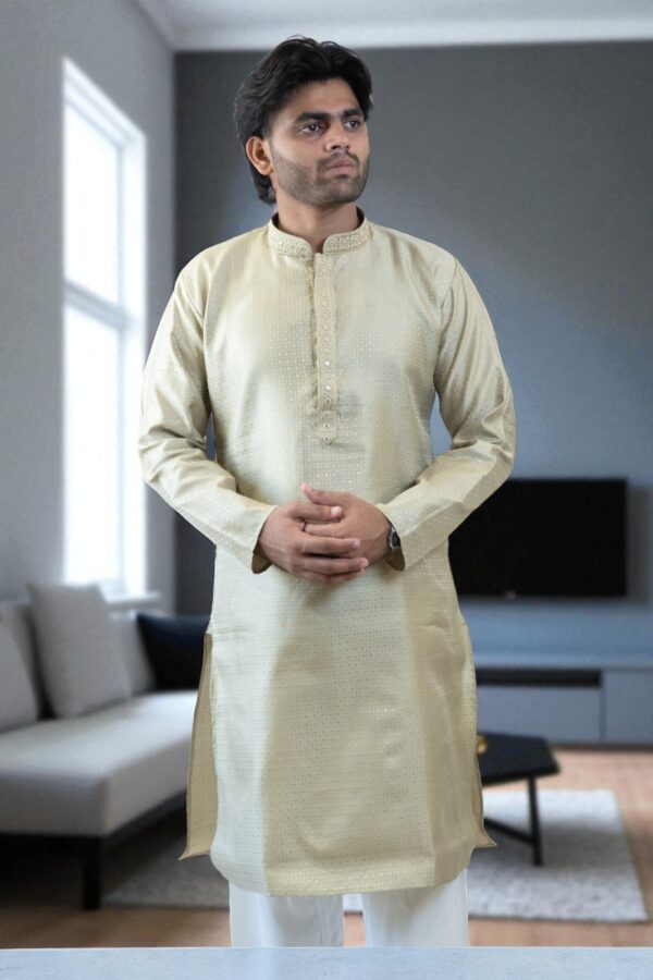 Party Wear Mehandi Color Silk Kurta Pajama – Stylish & Elegant