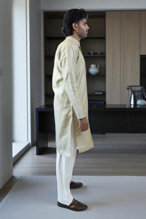 Party Wear Mehandi Color Silk Kurta Pajama – Stylish & Elegant - Image 5