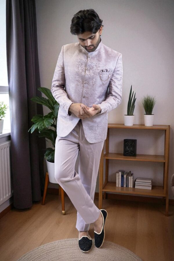 Lavender Jodhpuri Suit – Comfortable & Stylish - Image 3