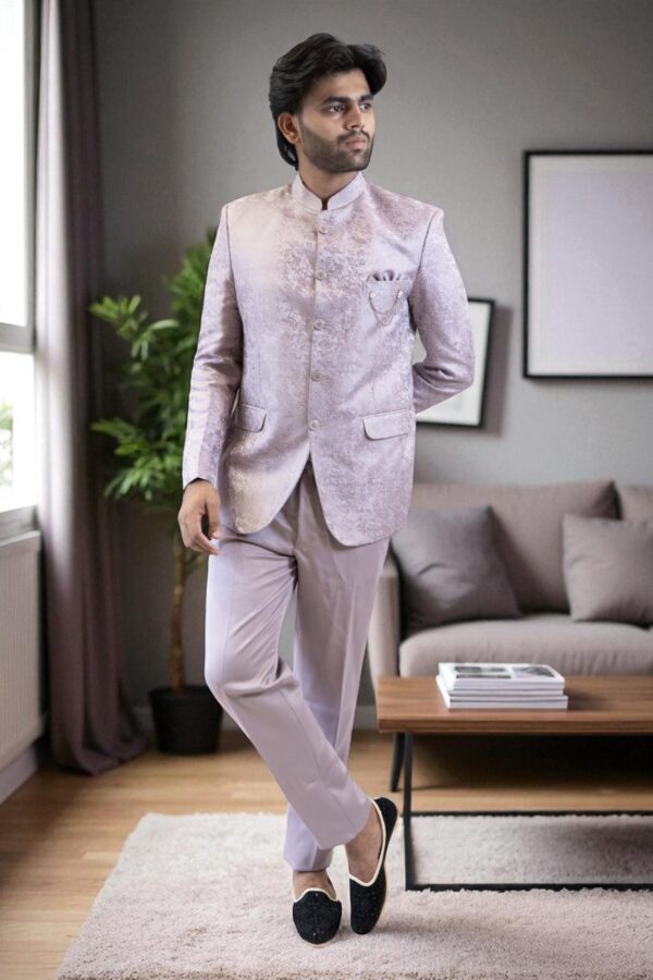 Lavender Jodhpuri Suit – Comfortable & Stylish - Image 4