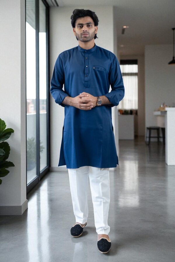 Blue Kurta Pajama – Daily Wear Comfort & Style - Image 4