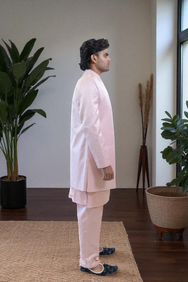Pink Indo Western Shrug Style Outfit for Men - Image 6
