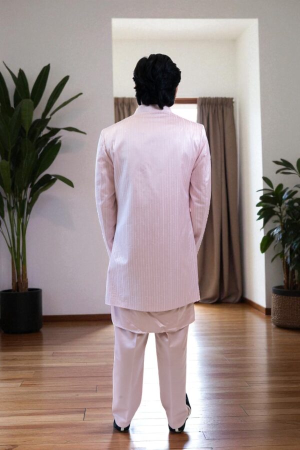 Pink Indo Western Shrug Style Outfit for Men - Image 7
