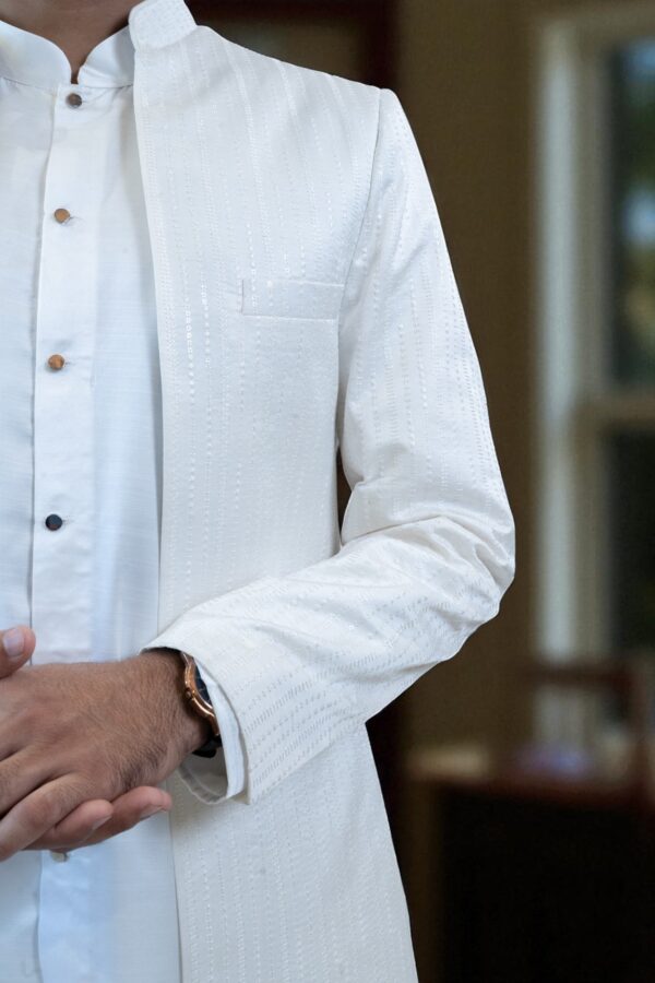 Off-White Indo Western Shrug Style Outfit for Men - Image 4