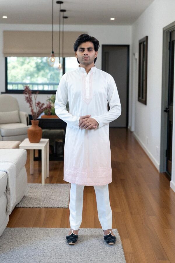 Pink Indo Western Jacket with Heavy Work and Multi-Color Kurta - Image 4